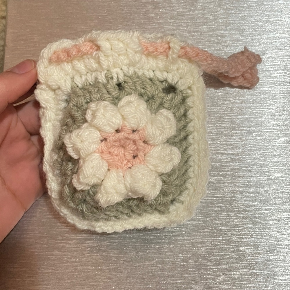 Handmade Crochet Flower Pouch